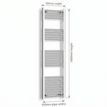 1600x500mm Heated Flat or Curved Towel Radiator Chrome - Elegant Radiators