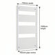 1600x750mm Towel Rail Radiator Flat White Central Heating - Elegant Radiators