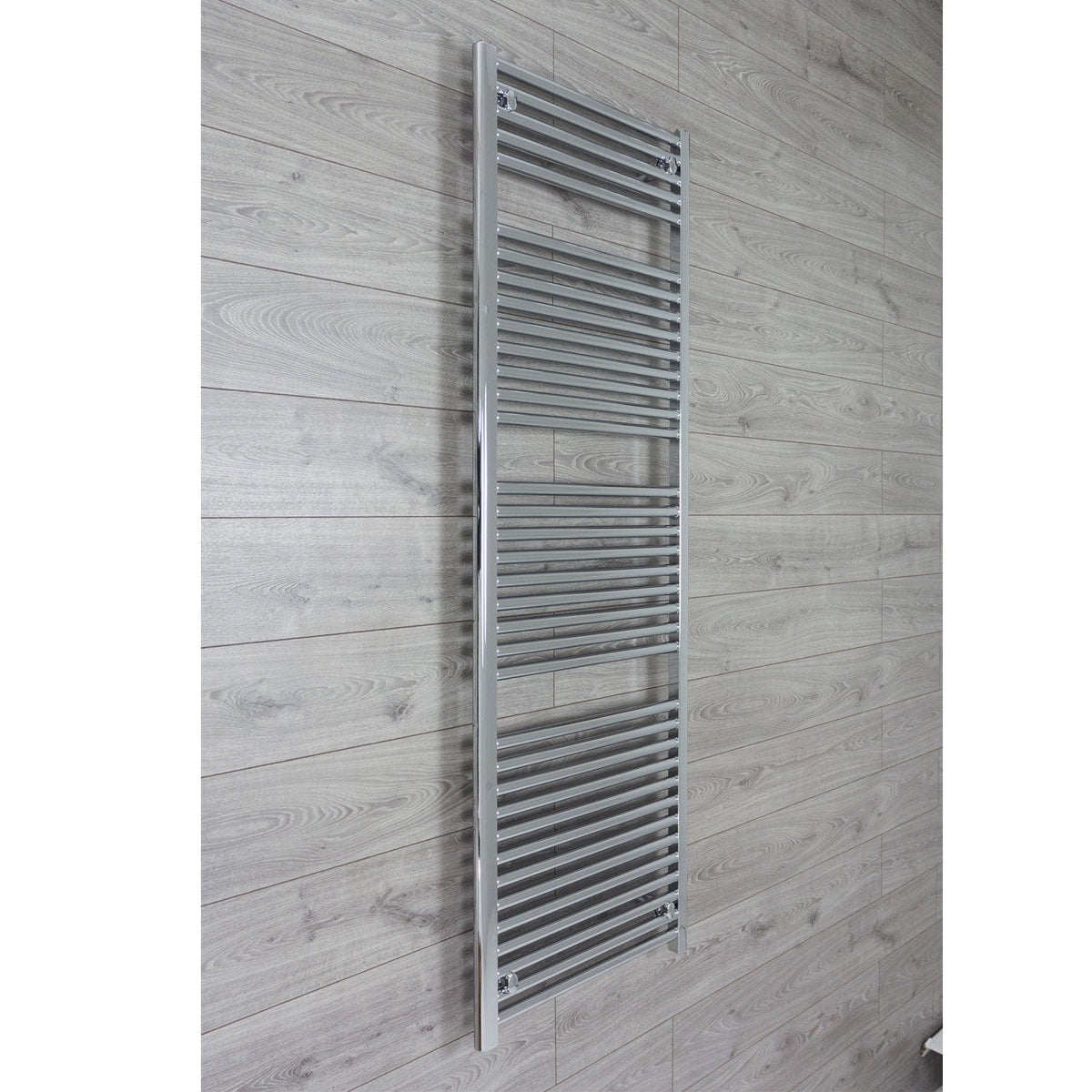 Without Valves 1744 x 500 Straight Heated Towel Radiator Chrome 25mm Tubes