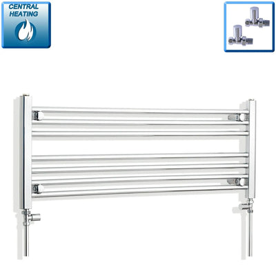 400 mm High 1000 mm Wide Chrome Towel Rail Central Heating