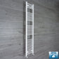 With Angled Valves 1800 x 200 Heated Towel Rail Radiator Flat White