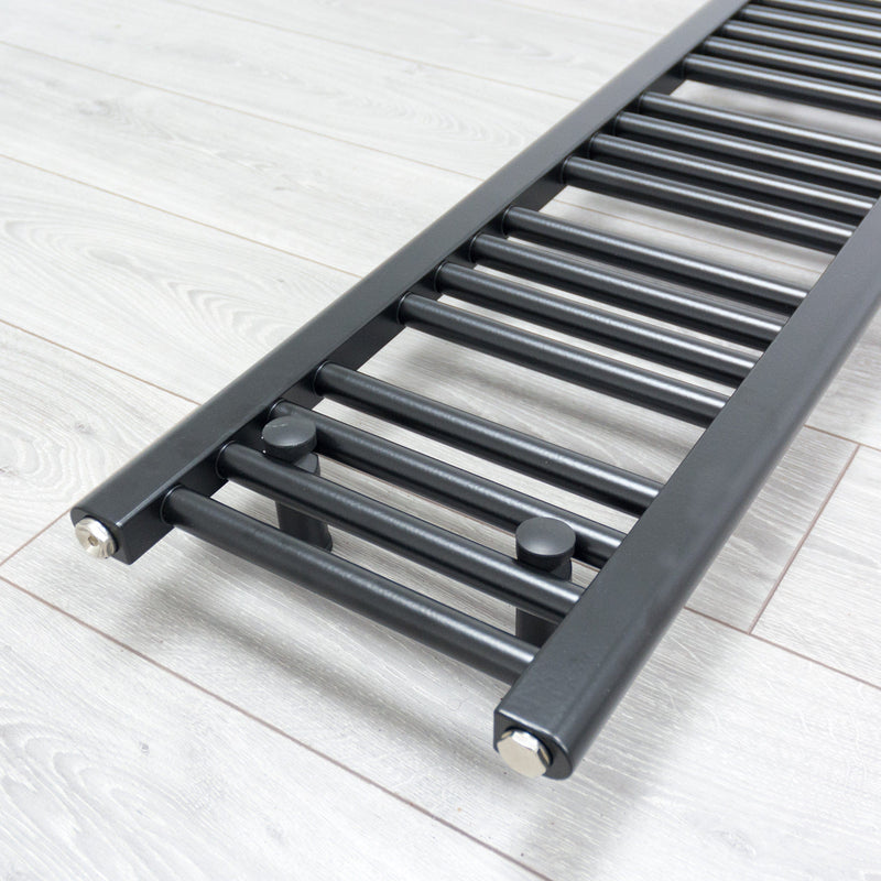 1800 x 300 Flat Black Pre-Filled Electric Heated Towel Radiator HTR