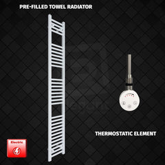 ER-Touch Thermostatic / No Timer 1800 x 350 Pre-Filled Electric Heated Towel Radiator White HTR