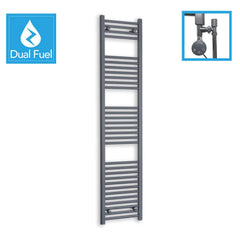 1800 x 400 Anthracite Dual Fuel Flat Heated Towel Rail Radiator
