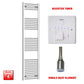 Flat / Single Heat / Booster Timer 1800 x 400 Chrome Electric Heated Towel Radiator Pre-Filled