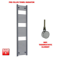 ER-Wifi Thermostatic / No Timer 1800 x 400 Flat Anthracite Pre-Filled Electric Towel Rail Radiator HTR