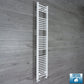 With Straight Inline Valves 1800 x 400 Heated Towel Rail Radiator Flat White Central Heating