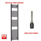 Single Heat / No Timer 1800 x 450 Flat Black Pre-Filled Electric Heated Towel Radiator HTR