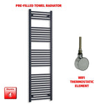 ER-Wifi Thermostatic / No Timer 1800 x 500 Flat Black Pre-Filled Electric Heated Towel Radiator