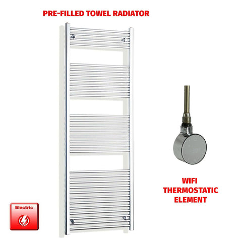 ER-Wifi Thermostatic / No Timer 1800 x 550 Electric Heated Towel Radiator Straight Chrome