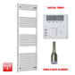 Flat / Single Heat / Digital Timer 1800 x 600 Chrome Electric Heated Towel Radiator Pre-Filled