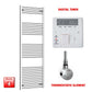 Flat / ER-Touch Thermostatic / Digital Timer 1800 x 600 Chrome Electric Heated Towel Radiator Pre-Filled