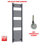 ER-Wifi Thermostatic / No Timer 1800 x 600 Flat Black Pre-Filled Electric Heated Towel Radiator HTR