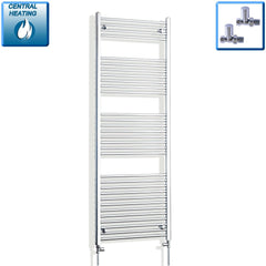 Straight / With Straight Inline Valves 1800 x 600 Heated Flat or Curved Towel Radiator Chrome