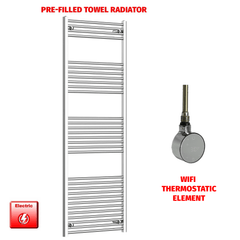 ER-Wifi Thermostatic / No Timer 1800 x 650 Electric Heated Towel Radiator Straight Chrome