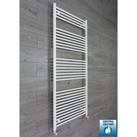 With Angled Valves 1800 x 750 Heated Towel Rail Radiator Flat White Central Heating