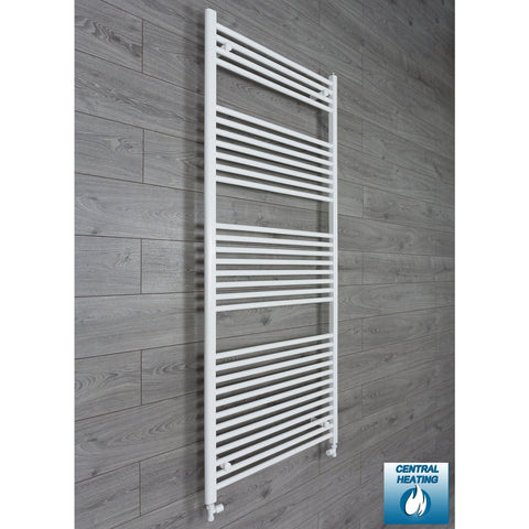 With Straight Inline Valves 1800 x 750 Heated Towel Rail Radiator Flat White Central Heating