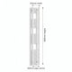 Dimension diagram: Flat White 250mm x 1800mm ladder towel rail with pipe centre measurement
