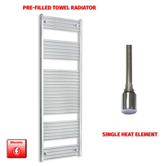 Single Heat / No Timer 1856 x 400 Pre-Filled Electric Heated Chrome Towel Rail