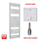 Single Heat / Booster Timer 1856 x 400 Pre-Filled Electric Heated Chrome Towel Rail