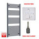 1400x600mm Flat Anthracite Pre Filled Electric Towel Rail
