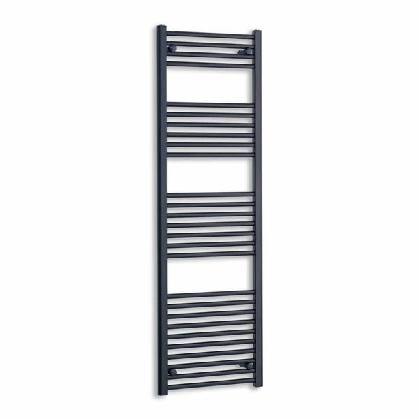 1600mm High x 600mm Wide Heated Flat Black Towel Radiator