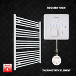 1000x750mm Pre-Filled Electric Heated Towel Rail White
