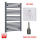 1000x600mm Flat Anthracite Pre Filled Electric Towel Rail Radiator