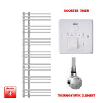 1500x500mm Difta Pre Filled Electric Towel Rail Flat Chrome