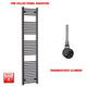 1800x400mm Flat Black Pre Filled Electric Towel Rail HTR