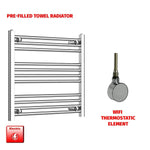 600x600mm Electric Heated Towel Rail Chrome Pre-Filled Flat