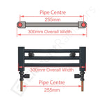 1000x300mm Dual Fuel Flat Black Heated Towel Rail Radiator