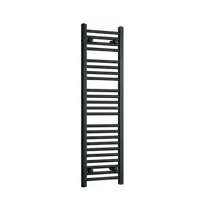 1200x300mm Dual Fuel Flat Black Heated Towel Rail Radiator