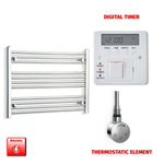 600x800mm Pre Filled Electric Towel Rail Straight Chrome