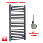 1000x500mm Flat Black Pre Filled Electric Towel Rail