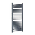 1200x500mm Heated Straight Anthracite Towel Radiator