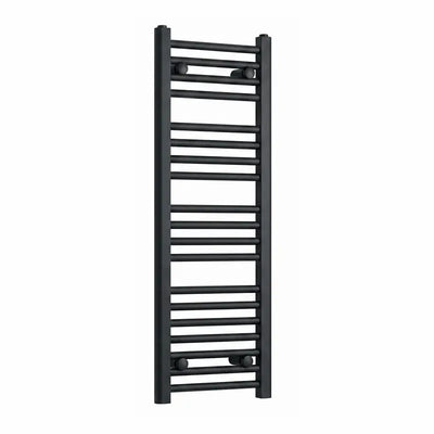 1000 mm High 300 mm Wide Black Towel Rail Central Heating