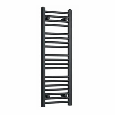 1000x300mm Dual Fuel Flat Black Heated Towel Rail Radiator