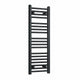 1000x300mm Dual Fuel Flat Black Heated Towel Rail Radiator - Elegant Radiators