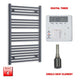 1000x600mm Flat Anthracite Pre Filled Electric Towel Rail Radiator
