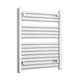 800mm High x 700mm Wide Heated Straight Towel Radiator Chrome