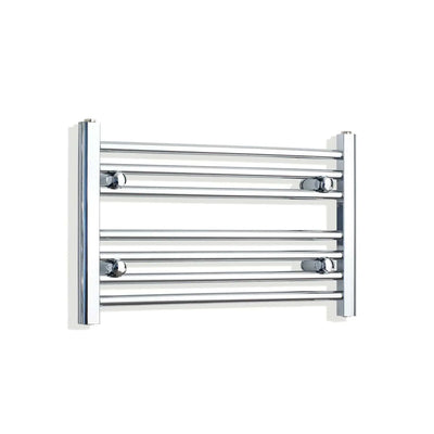 400 mm High x 600 mm Wide Heated Straight Towel Radiator Chrome