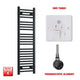 1200x300mm Flat Black Pre Filled Electric Towel Rail