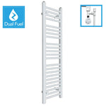 White Dual Fuel Heated Towel Rail 1200 x 350mm