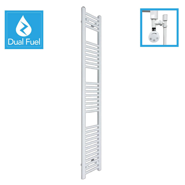 White Dual Fuel Heated Towel Rail 1800 x 350mm