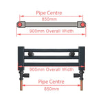 1000x900mm Heated Towel Radiator Flat White Central Heating