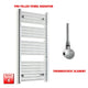 1100x500mm Pre-Filled Electric Heated Towel Rail Chrome