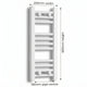 Dimension diagram: Flat White 200mm x 600mm ladder towel rail with 150mm pipe centre measurement