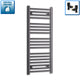 1000x400mm Towel Rail Radiator Flat Black Central Heating