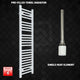 1200x350mm Electric Heated Towel Rail White Pre-Filled